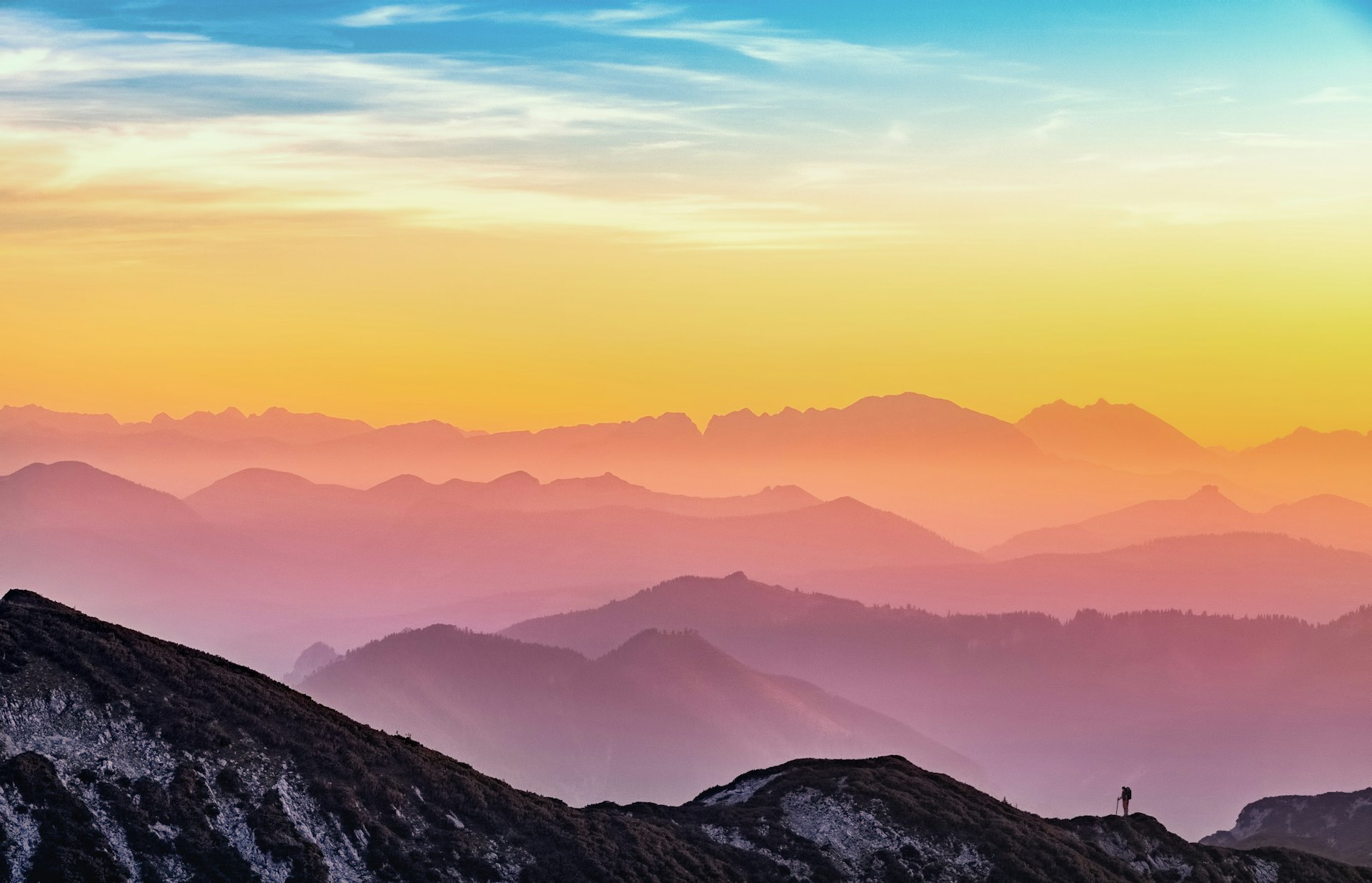 mountains sunrise