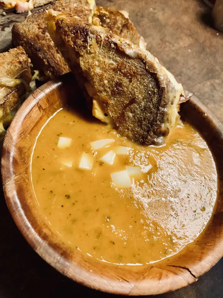 Classic Tomato Soup with Grilled Cheese Dipper