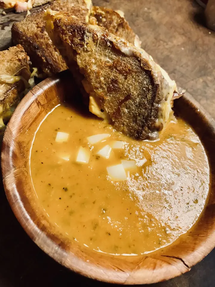 Grilled Cheese Sandwich with tomato soup