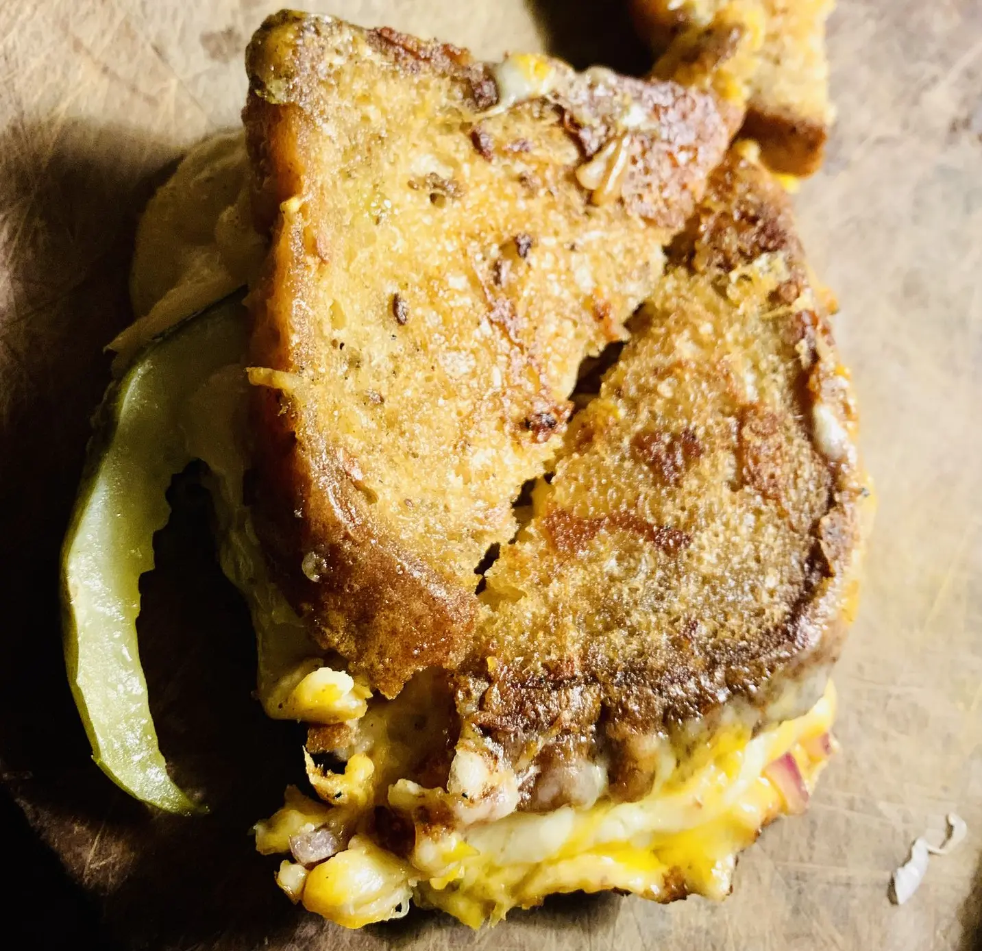 Grilled Cheese Sandwich with pickle