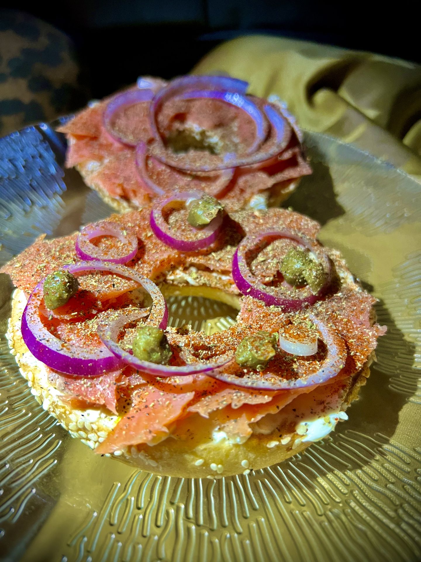 Bagels & Lox with Wasabi Garlic Cream Cheese recipe from The Garden of Eden